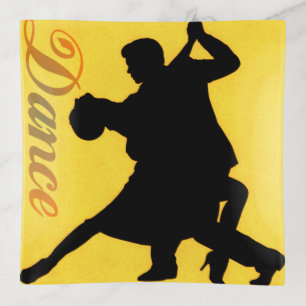 Dance Couple Silhouette Trinket Tray