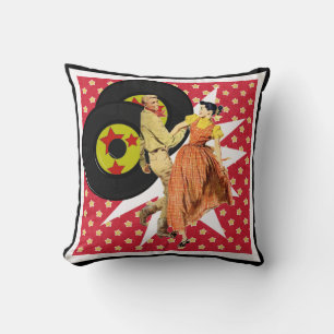 Dance Couple Square Dance Swing Dance 50's Dance Throw Pillow