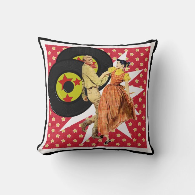 Dance Couple Square Dance Swing Dance 50's Dance Throw Pillow (Front)