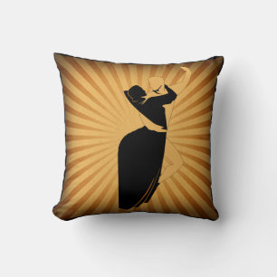Dance Couple Tan And Black Throw Pillow
