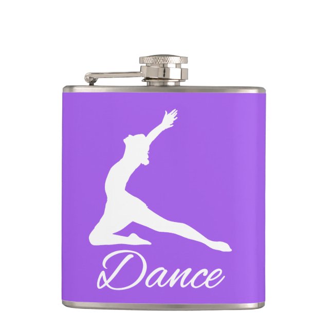 DANCE custom monogram & color flask (Front)