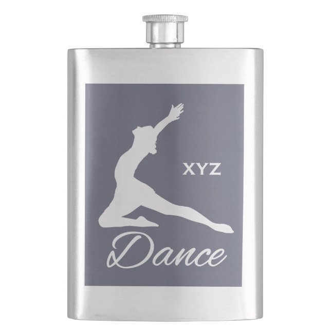 DANCE custom monogram & color flask (Front)