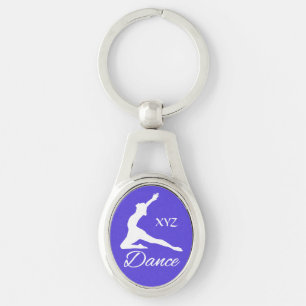 DANCE custom monogram & color key chain