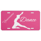 DANCE custom monogram & color license plate