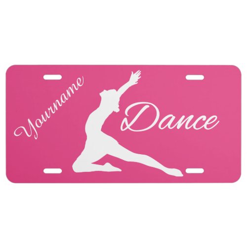 DANCE custom monogram  color license plate