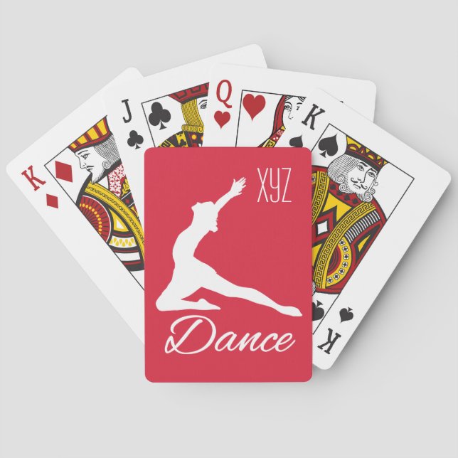 DANCE custom monogram & color playing cards (Back)
