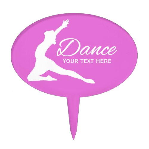 DANCE custom text  color cake topper