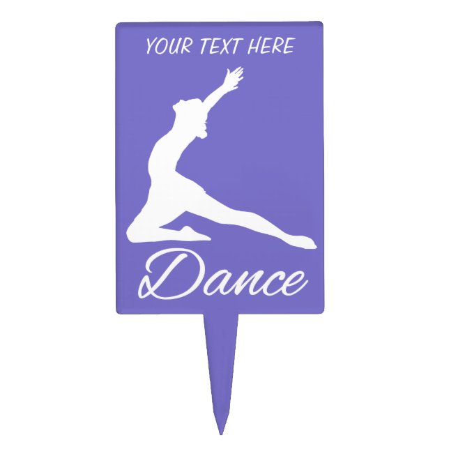 DANCE custom text & color cake topper (Front)