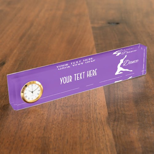 DANCE custom text  color desk plate