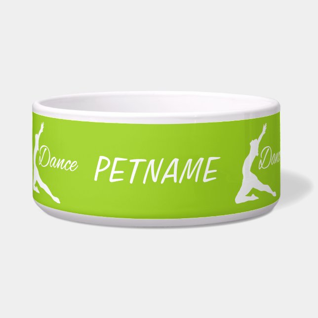 DANCE custom text & color pet bowls (Front)