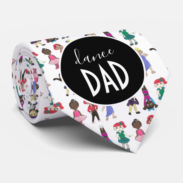 DANCE DAD Ballet Tap Jazz Dancer Daughter Name Neck Tie (Rolled)