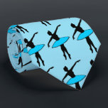 Dance Dad Blue Ballerina Ballet Dancer Teacher Tie<br><div class="desc">Tie features an original dance-themed illustration of a silhouetted ballet dancer in a blue tutu,  printed on a blue background.</div>