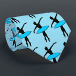 Dance Dad Blue Ballerina Ballet Dancer Teacher Tie<br><div class="desc">Tie features an original dance-themed illustration of a silhouetted ballet dancer in a blue tutu,  printed on a blue background.</div>