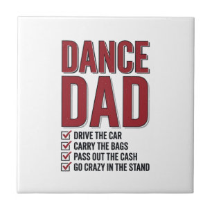Dance Dad Checklist Vintage Engraving Design_1 Ceramic Tile