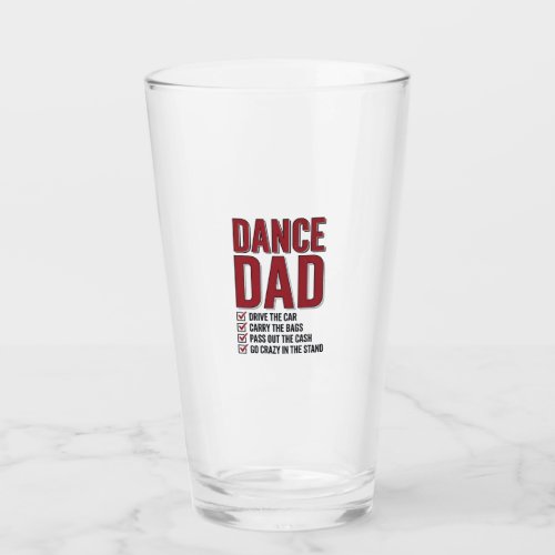 Dance Dad Checklist Vintage Engraving Design_1 Glass