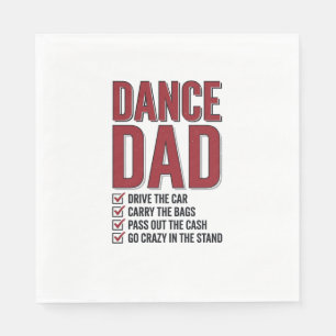 Dance Dad Checklist Vintage Engraving Design_1 Napkins