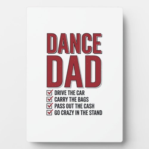 Dance Dad Checklist Vintage Engraving Design_1 Plaque