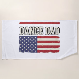 Dance Dad Patriotic Vintage Flag Shirt Design_1 Beach Towel