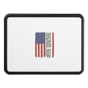 Dance Dad Patriotic Vintage Flag Shirt Design_1 Hitch Cover