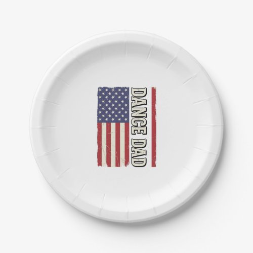 Dance Dad Patriotic Vintage Flag Shirt Design_1 Paper Plates