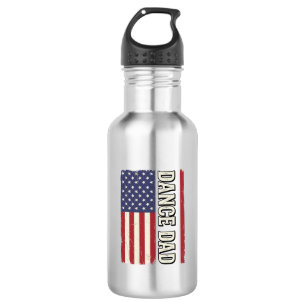 Dance Dad Patriotic Vintage Flag Shirt Design_1 Stainless Steel Water Bottle