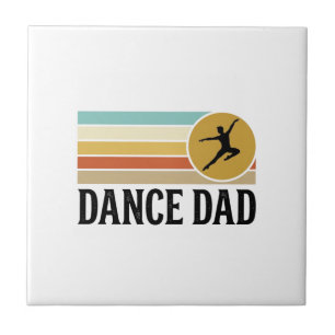 Dance Dad Vintage Retro Engraving Shirt Design_1 Ceramic Tile