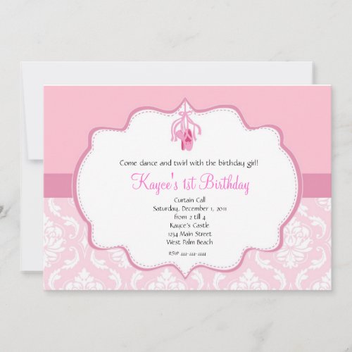 Dance  Damask and Pearls Custom Invitation