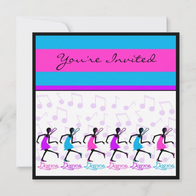 dance dance dance invitation template (Front)