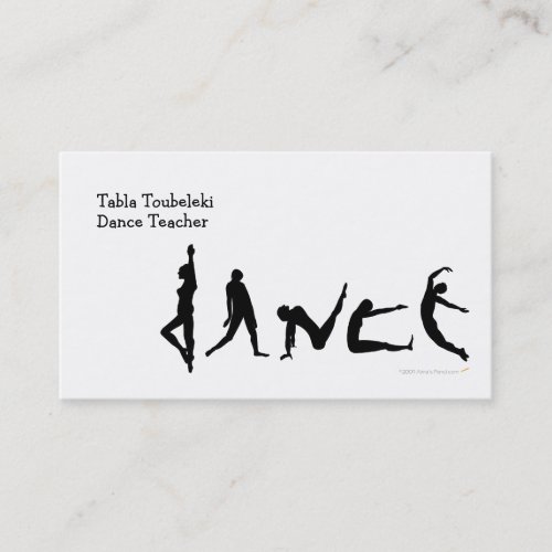 Dance Dancing Silhouette Design Business Card