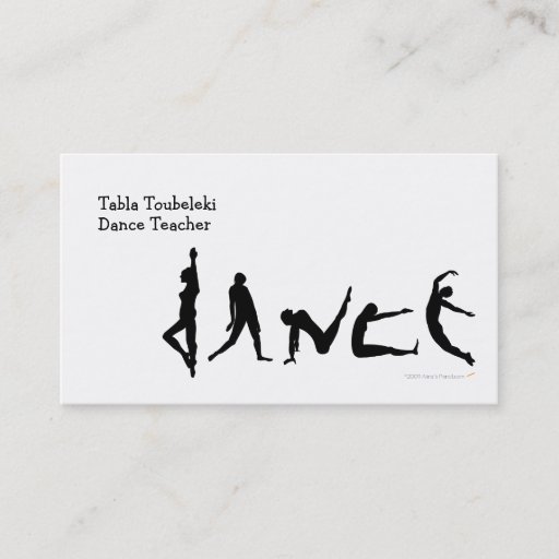 Customizable Dance Dancing Silhouette Design Business Card