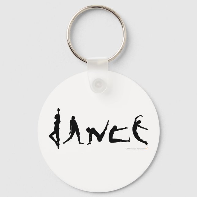 Dance Dancing Silhouette Design Keychain (Front)