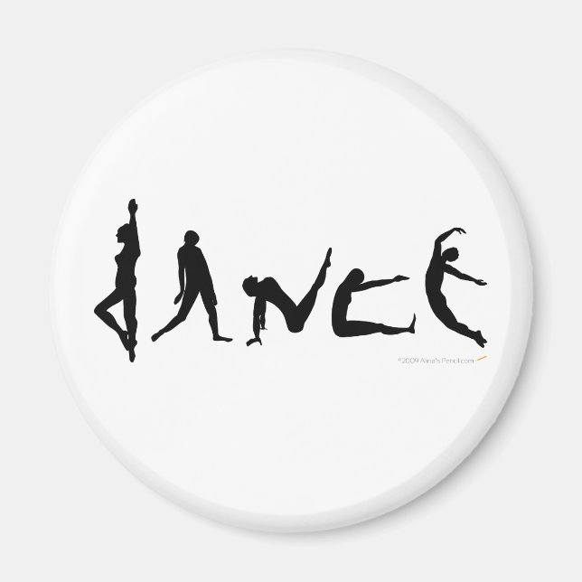 Dance Dancing Silhouette Design Magnet (Front)