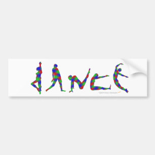 Dance Dancing Silhouette Multicolor Bumper Sticker
