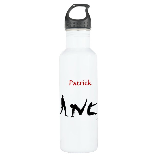 Dance Dancing Silhouettes Custom Name Reusable Water Bottle (Front)