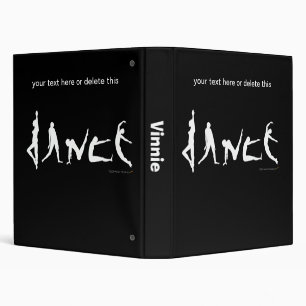 Dance Dancing Silhouettes in Dance Positions Black 3 Ring Binder