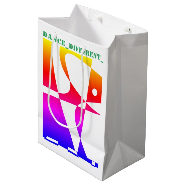 DANCE_DIFFERENT_ Rainbow Medium Gift Bag (Front Angled)