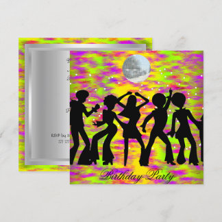 Dance Disco Birthday Party Invitation teal