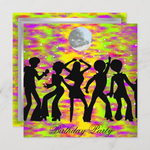 Dance Disco Birthday Party Invitation teal