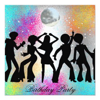 Dance Disco Birthday Party psychodelic Card