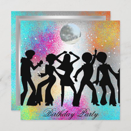 Dance Disco Birthday Party Psychodelic Invitation