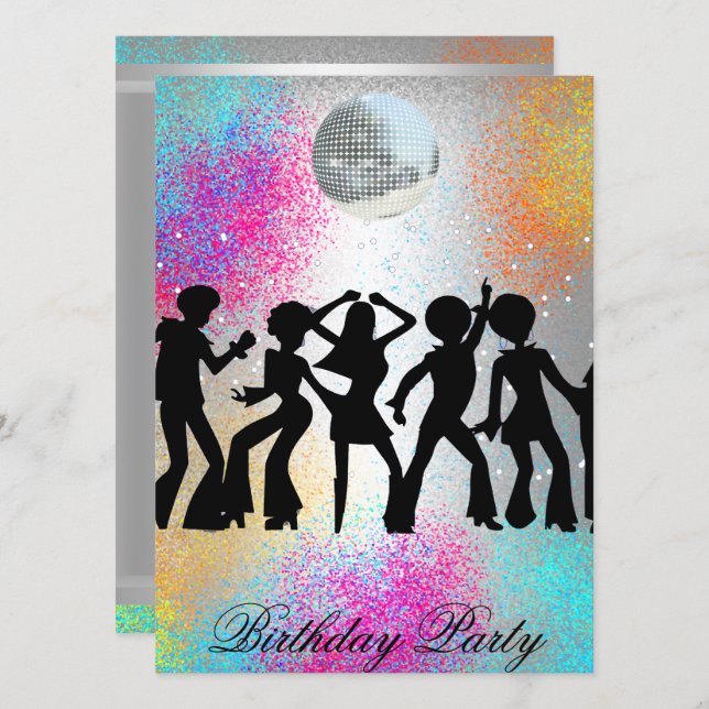 Dance Disco Surprise Birthday Party Invitation (Front/Back)