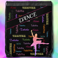 Dance Drawstring Bag Personalized Name All Over