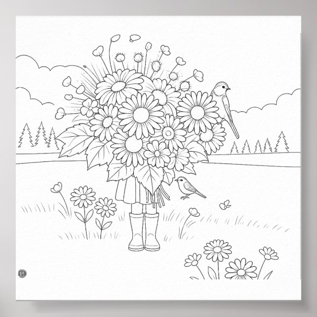Dance. Dream. Wander. Bloom. Coloring Poster (Front)