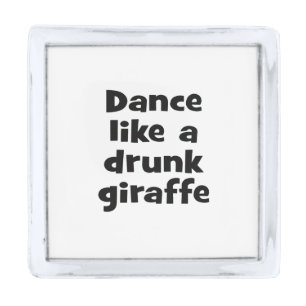 Dance drunk giraffe bf silver finish lapel pin