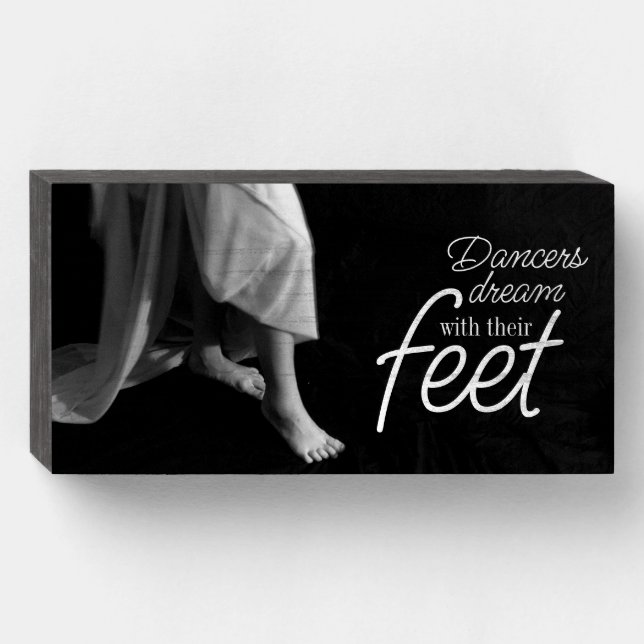 Dance feet art gift for dancer wooden box sign (Front Horizontal)