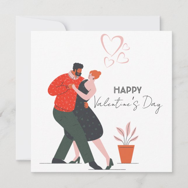 Dance Figure Valentine's Day Holiday Card (Front)