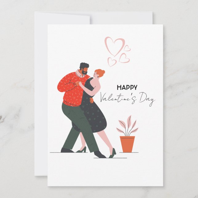 Dance Figure Valentine's Day Holiday Card (Front)