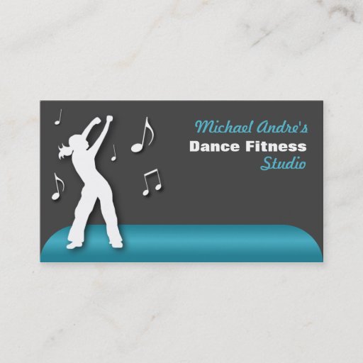 Customizable Dance Fitness Blue Business Cards