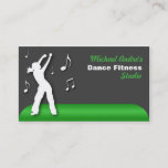Dance Fitness Green Business Cards at Zazzle