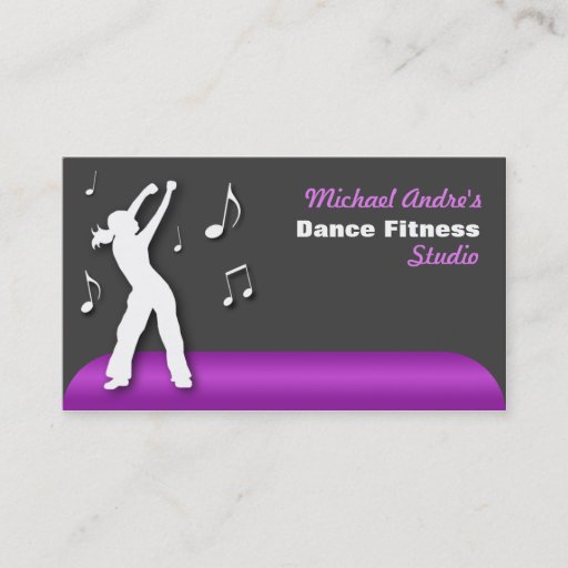 Customizable Dance Fitness Purple Business Cards